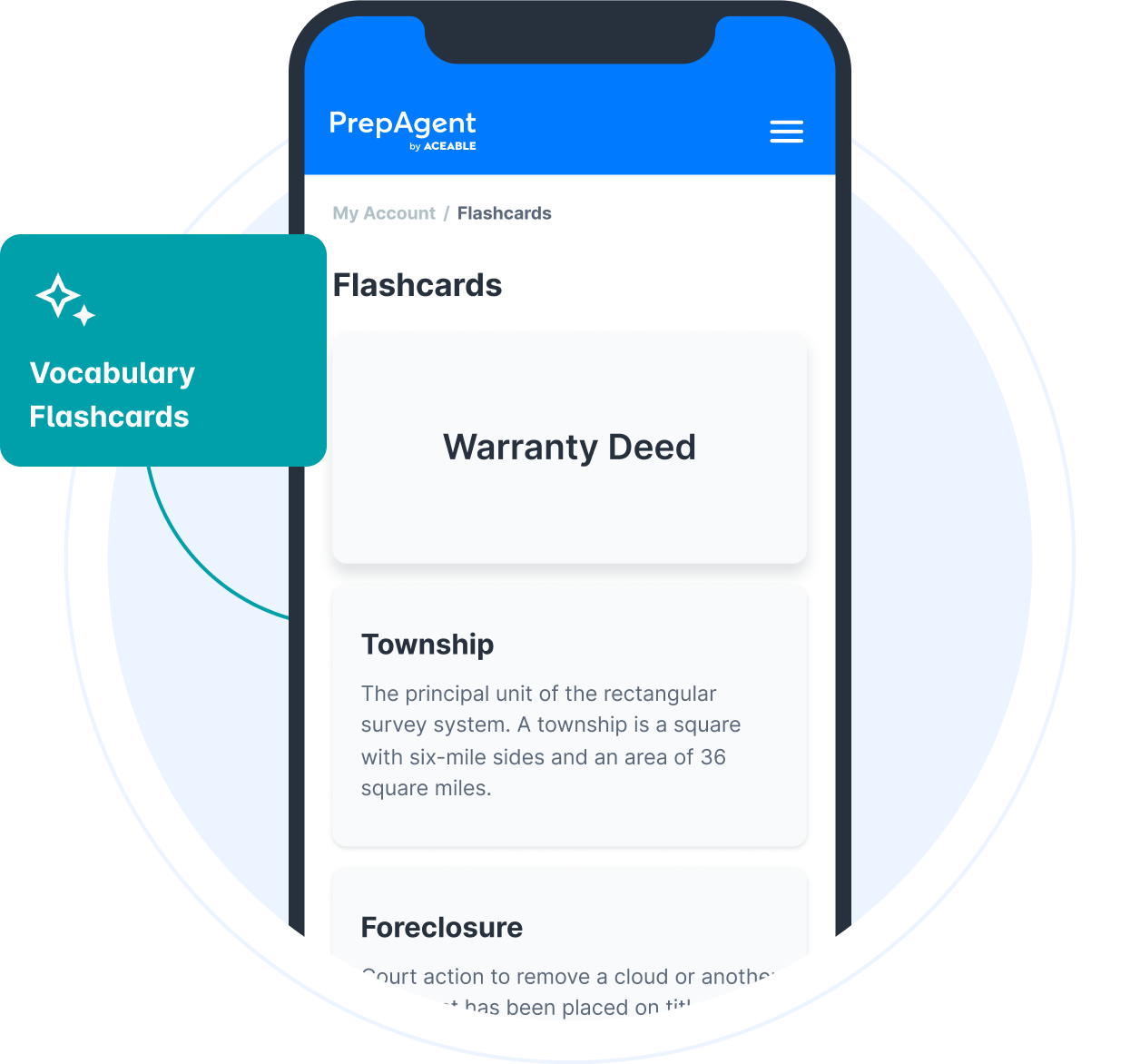 PrepAgent Flashcards and definitions